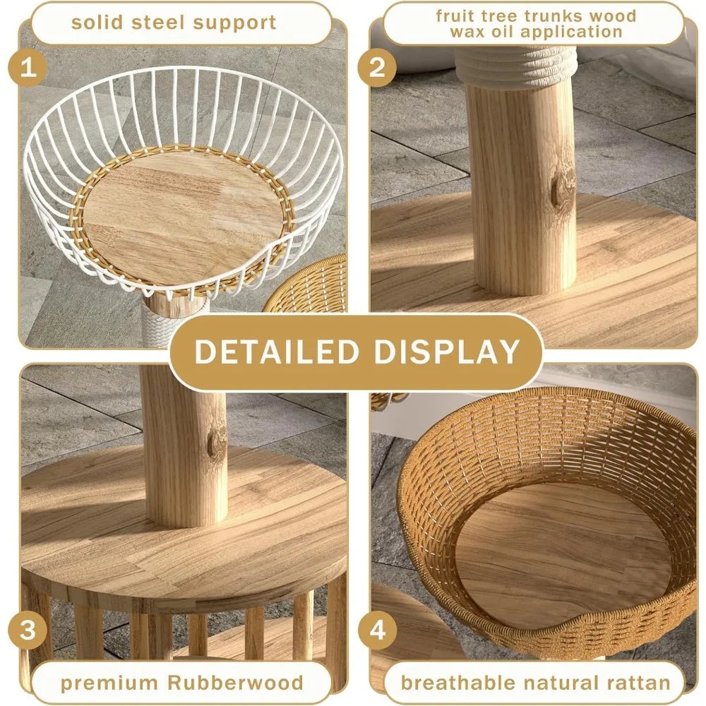Natural Wood Cat Tree Sanctuary